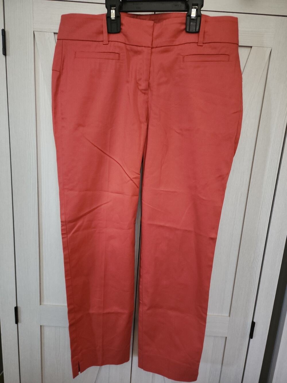 Ann Taylor Pink/Peach Flat Front Pockets Devin Fit Womens Pants Size 2